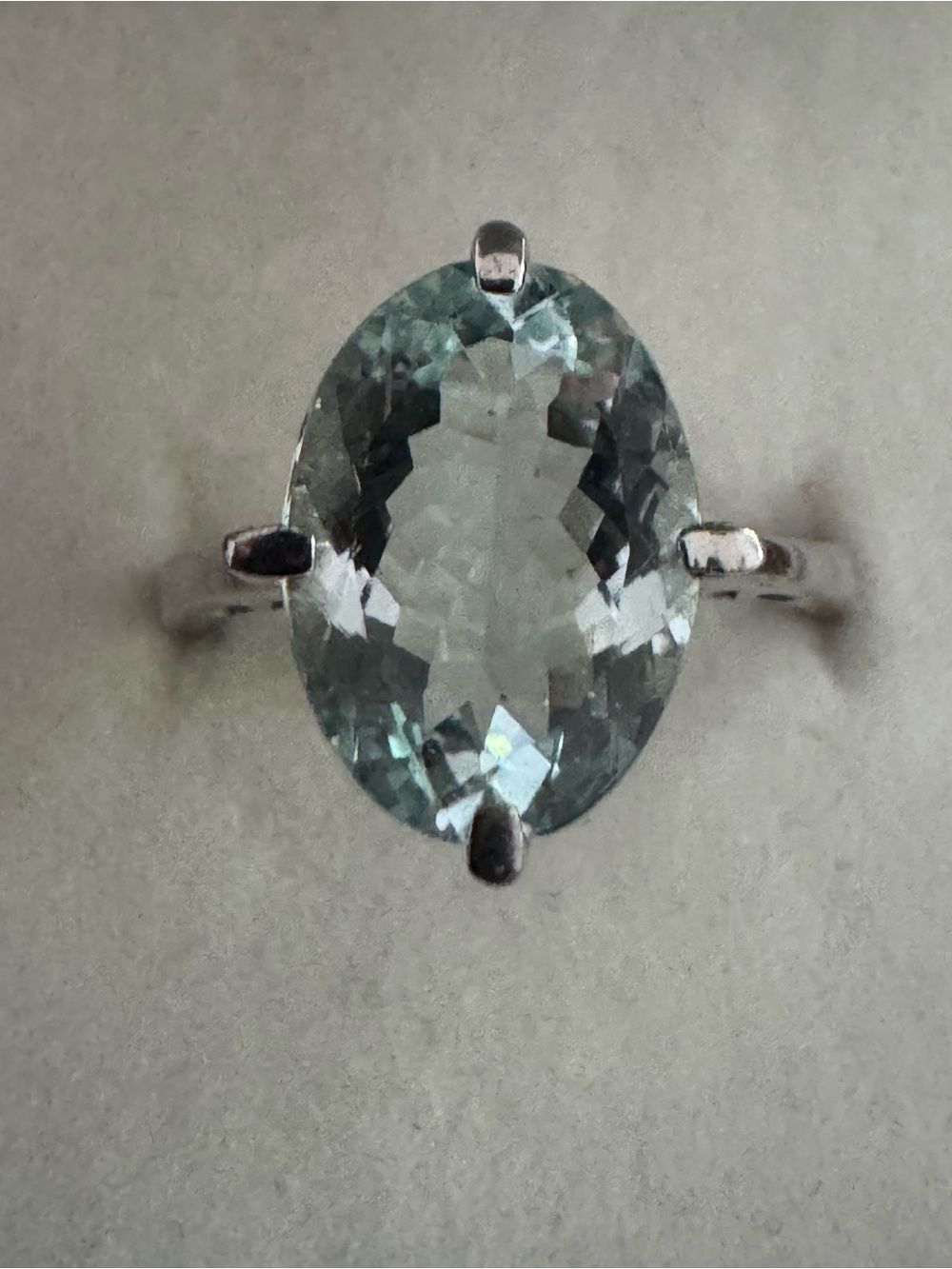 Vintage Chateau D'Argent 925 Sterling Silver Blue Topaz Cocktail Ring